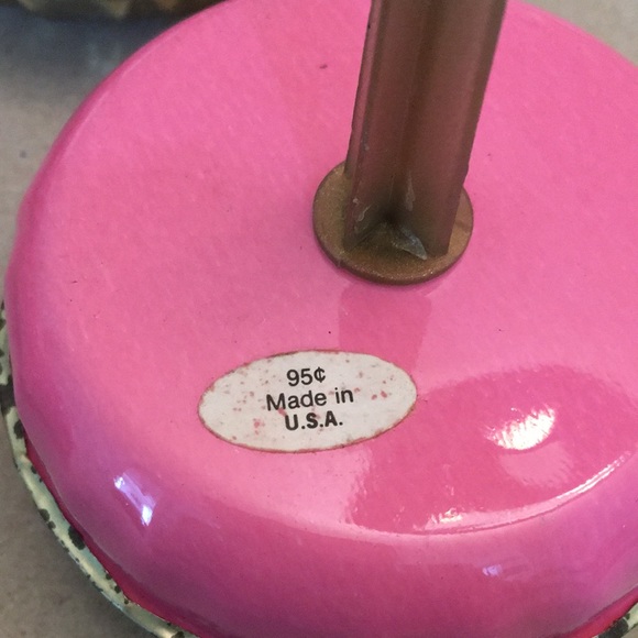 Vintage Tin Noisemakers New Year’s Eve Set of 6 Pink Silver Smile Happy … - Picture 2 of 7